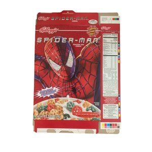 VINTAGE Spider-Man-Spidey-Berry Fruit flavored Limited Edition Flat Empty Cereal